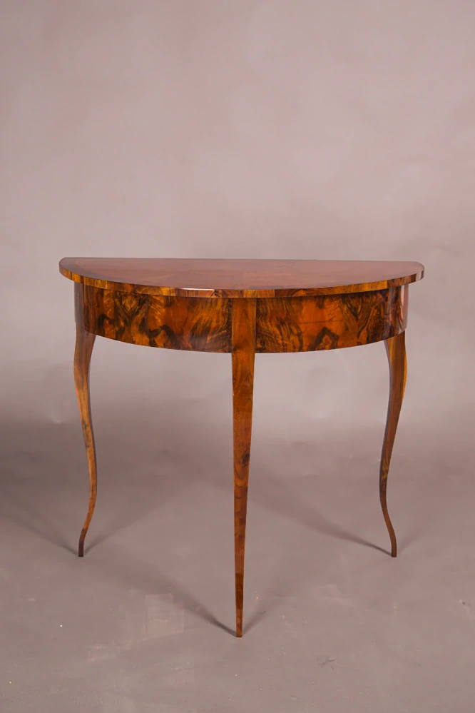 Biedermeier salonní stolek typu demi-lune